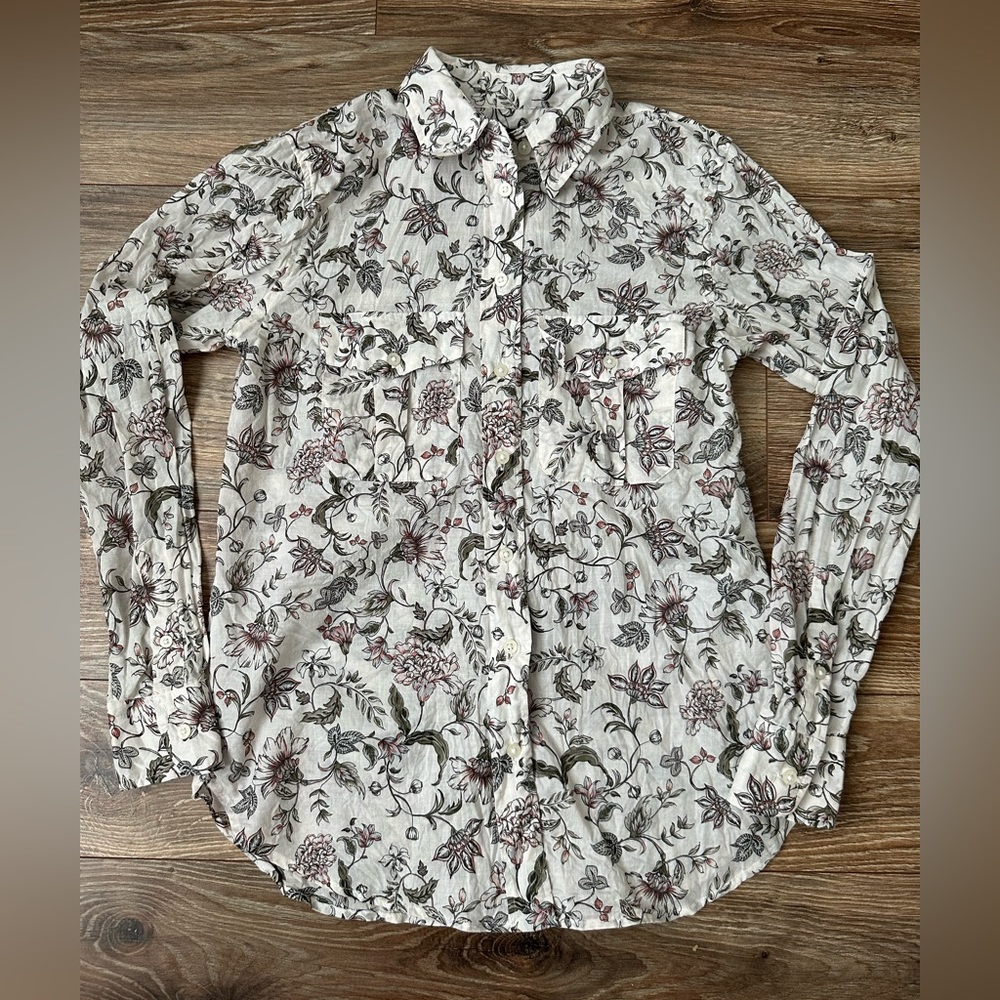 Lauren Ralph Lauren Botanical Floral Button Up Top